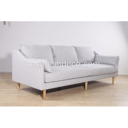 Sofa moden 3-tempat duduk dalam kain